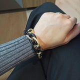 Rainbow Acrylic Chunky Chain Bracelet Bangle for Women