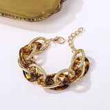 Rainbow Acrylic Chunky Chain Bracelet Bangle for Women