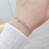 Geometric Double Layer Bracelet Party Gift Women Jewelry