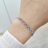 Silver Chain Bracelet for Women - Link Chain Bangle Female Jewelry Gift