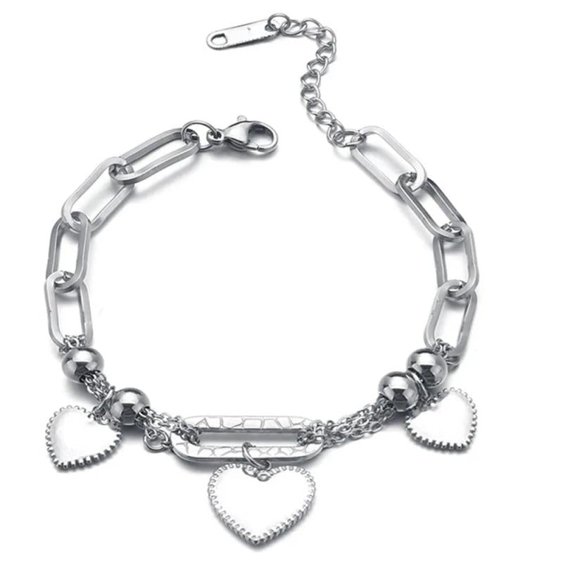 316L Stainless Steel Splicing Chain Bracelet Love Pulseira