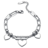 316L Stainless Steel Splicing Chain Bracelet Love Pulseira