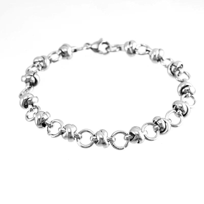 Stainless Steel Circle Loop Chain Bracelet for Men Waterproof Jewelry