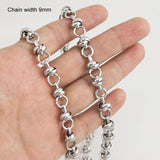 Stainless Steel Circle Loop Chain Bracelet for Men Waterproof Jewelry