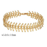 Men Women Wide Chunky Yellow Link Sheet Bracelet Chain