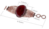 Red Copper Plating Large Resin Stone Bracelet for Women