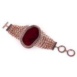 Red Copper Plating Large Resin Stone Bracelet for Women
