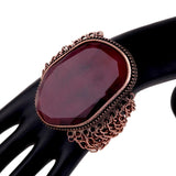 Red Copper Plating Large Resin Stone Bracelet for Women