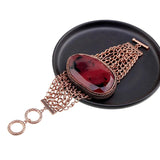 Red Copper Plating Large Resin Stone Bracelet for Women