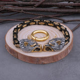 Viking Wolf Head Men's Bracelet Stainless Steel Jewelry Gift