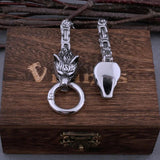 Viking Wolf Head Men's Bracelet Stainless Steel Jewelry Gift