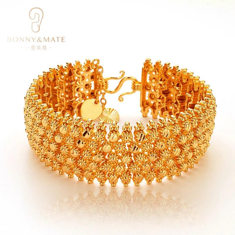 18k Gold-Plated Cuban Chain Ladies Bracelet