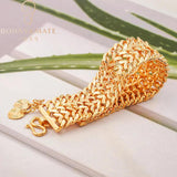 24K Plated Bracelet Chunky Cuban Chain Jewelry