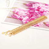 24K Plated Bracelet Chunky Cuban Chain Jewelry