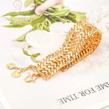 24K Plated Bracelet Chunky Cuban Chain Jewelry