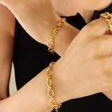 Thick Chain Couple Bracelet Stainless Steel Jewelry Gift