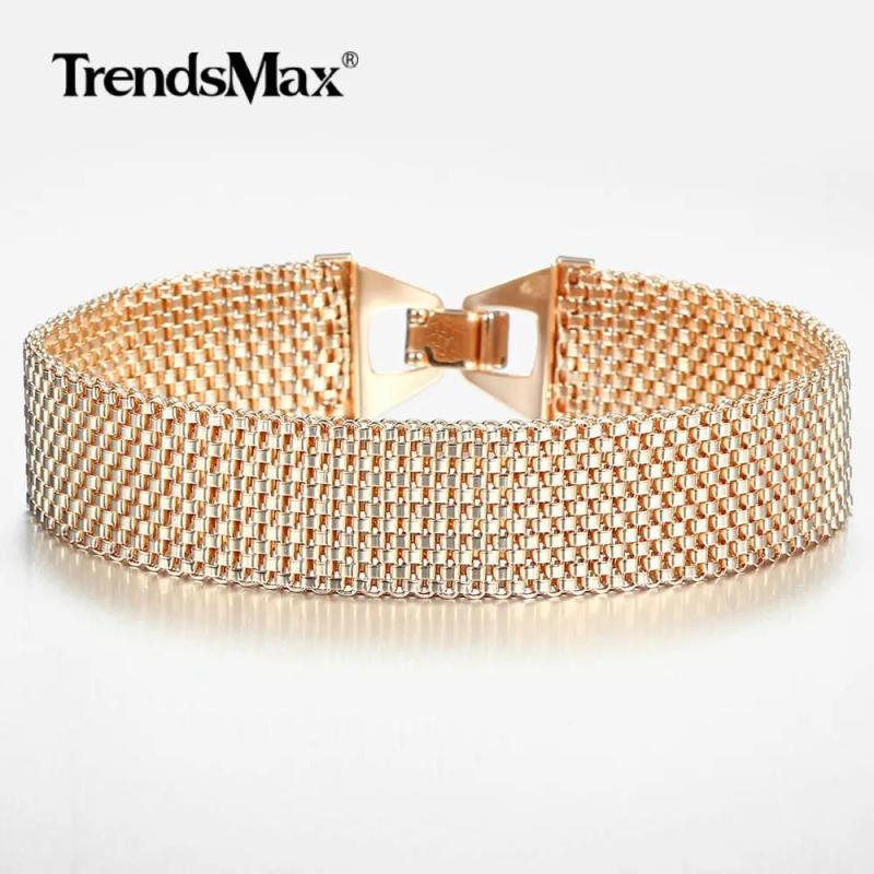 Vintage 16mm Rose Gold Bangle Bracelet Watch Band Chain Jewelry