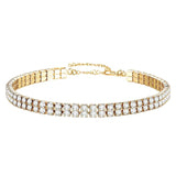 Double Row Crystal Tennis Bracelet for Women