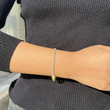 Double Row Crystal Tennis Bracelet for Women