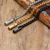 6mm Box Chain Bracelet for Men, Stainless Steel Wristband