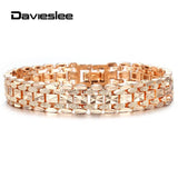 11/12mm 585 Rose Bracelet Bangle for Women Heart-shaped Carved Chain