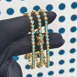 Love Heart Cz Tennis Bracelet with Zircon & Turquoise Plating