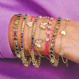Love Heart Cz Tennis Bracelet with Zircon & Turquoise Plating