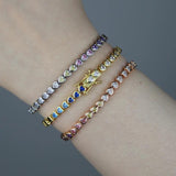 Love Heart Cz Tennis Bracelet with Zircon & Turquoise Plating