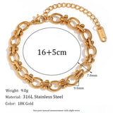 Oval Flower Chain Bracelet 18K Plated Hand Jewelry
