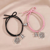 2Pcs Halloween Spider Love Magnetic Couple Bracelet Festive Jewelry