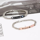 Stainless Steel Couple Bracelets His Queen Her King
