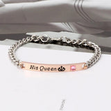 Stainless Steel Couple Bracelets His Queen Her King