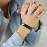 Stainless Steel Braided Star of Life Medical Care Sign Bracelet