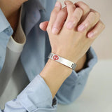 Stainless Steel Braided Star of Life Medical Care Sign Bracelet