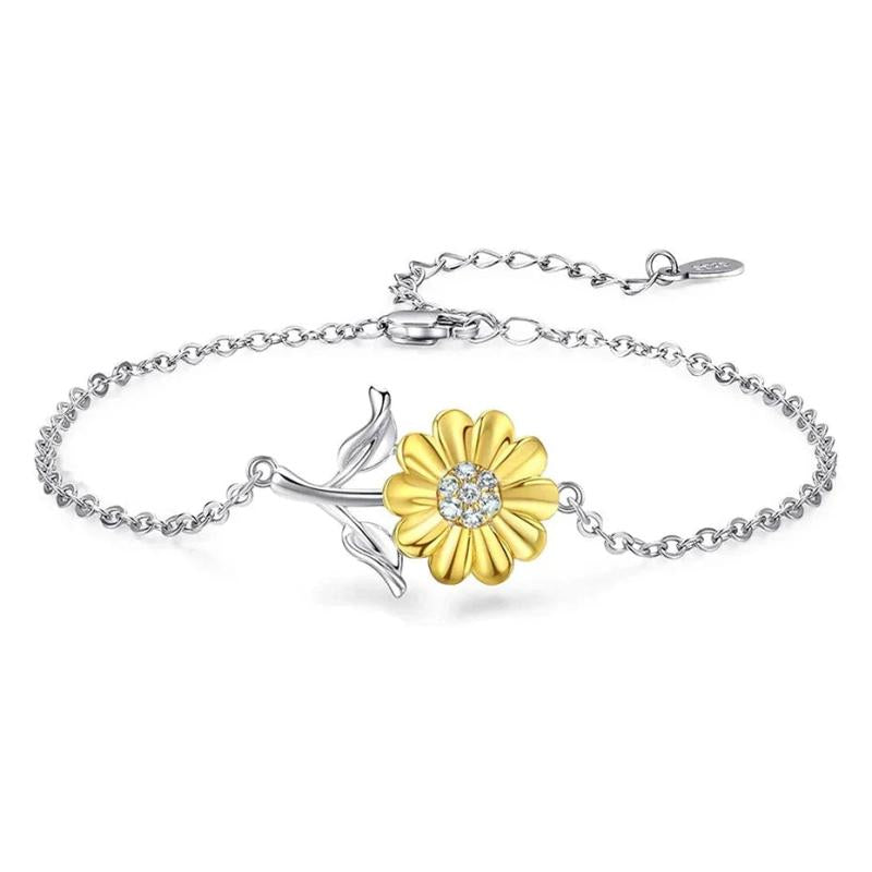 Sunflower Bracelet for Women Hand Bangle Flower Jewelry Gift