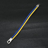 Ukrainian Flag Bracelet Holder with Leather Yellow Wristband