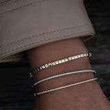 Geometric Square Zirconia Tennis Bracelet for Women with Plated Chain