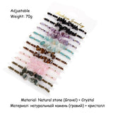 12pcs Crystal Bracelet Natural Stone Bead Chip Jewelry Rose Quartz Wristband