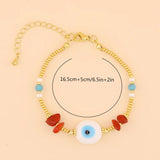 Go2boho Evil Eye Bracelet Golden Beaded Chain Jewelry Gift for Women