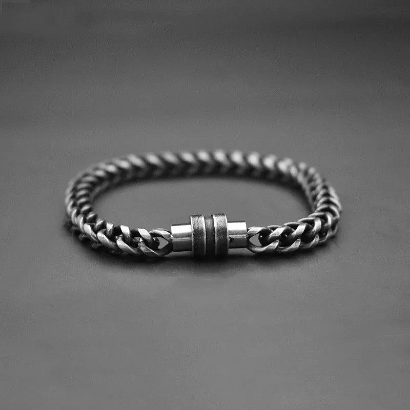 Vintage Men's Bracelet Chain Bangle Retro Magnetic Clasps Wristband