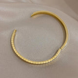 Golden Stainless Steel Bangle Bracelet Plated Cuff Vintage Classic Jewelry