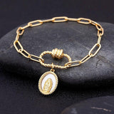 Our Lady of Guadalupe Bracelet Copper Zircon Religious Jewelry