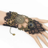Vintage Gothic Steampunk Gears Back Hand Lace Bracelet