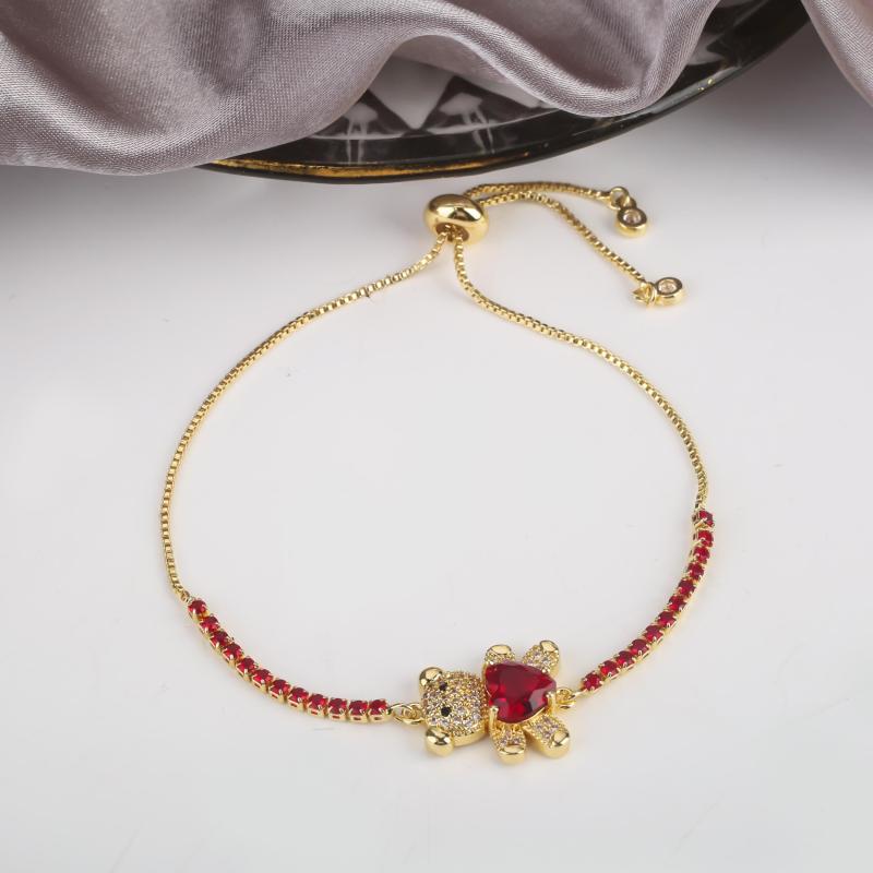 Teddy Bear Cz Crystal Bracelet for Women