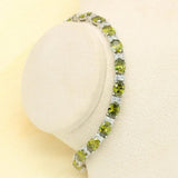 Green Yellow Zircon Dubai Silver Bracelet for Women