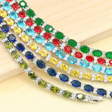 Green Yellow Zircon Dubai Silver Bracelet for Women