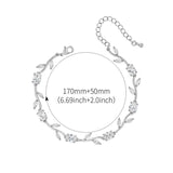 Leaf CZ Crystal Bridal Wedding Bracelet Gift for Mom