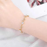Leaf CZ Crystal Bridal Wedding Bracelet Gift for Mom