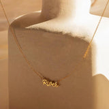 Personalized Name Pendant Necklace for Women Stainless Steel Couple Heart Charm