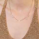 Personalized Name Pendant Necklace for Women Stainless Steel Couple Heart Charm